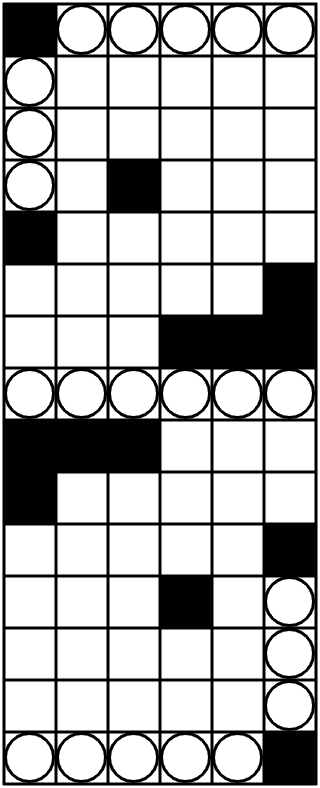 A 6x15 crossword grid